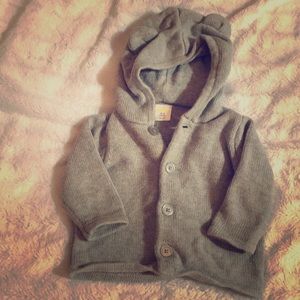 Grey button knit sweater